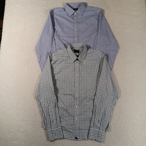 UNTUCKit Shirt Mens Small Plaid Performance Nylon Long Sleeve Lot Of 2